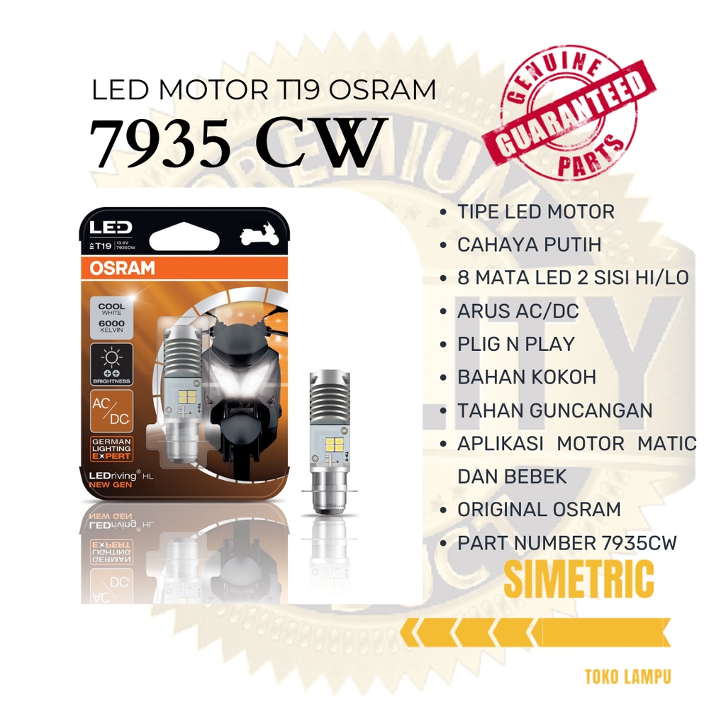 LED OSRAM T19 AC/DC - LAMPU LED MOTOR OSRAM AC DC  - LED MOTOR OSRAM AC/DC PUTIH MURAH OSRAM ORIGINA