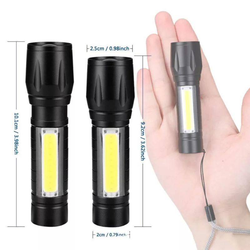 Senter Swat Mini Flashlight Zoom DS-587 Senter Gunung Camping + Baterai