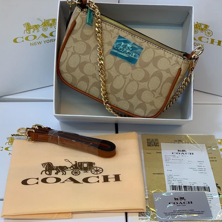 [FREE BOX] CO@CH TOP HANDLE POUCH IN SIGNATURE - CO@CH