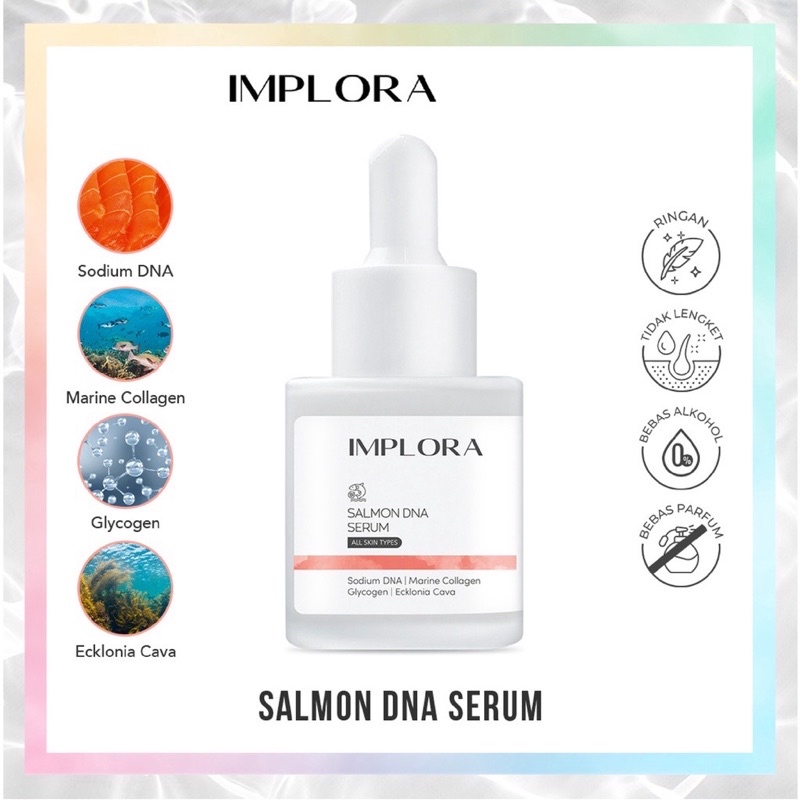 Implora Serum Wajah Gold/ Acne/Luminous/ Peeling/ Midnight/ Hydrating/ Bakuchiol/ Liporetinol/ DNA Salmon/ Birdnest