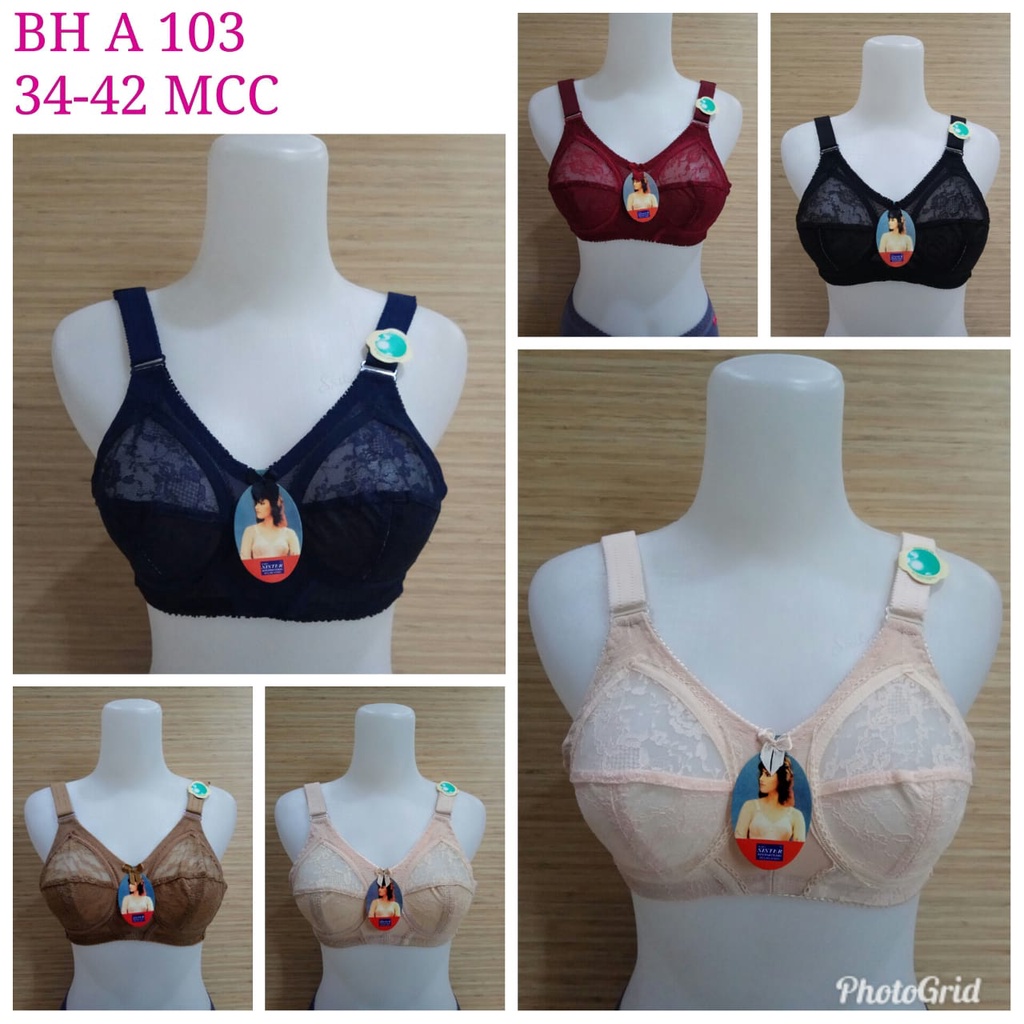 Bh Bra Sister 103 (Cup A) Brokat Renda | Bra Tanpa Busa Tanpa Kawat |mk