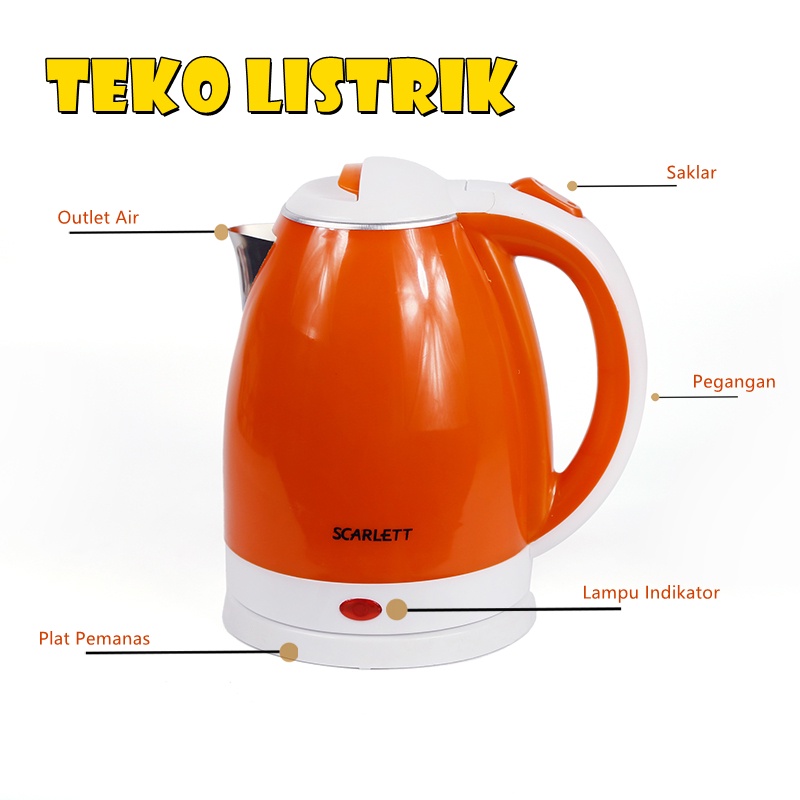 Teko listrik Kettle Electric Kettle Kapasitas 2L Electric 350W Pemanas Air Pembuat Kopi Teh