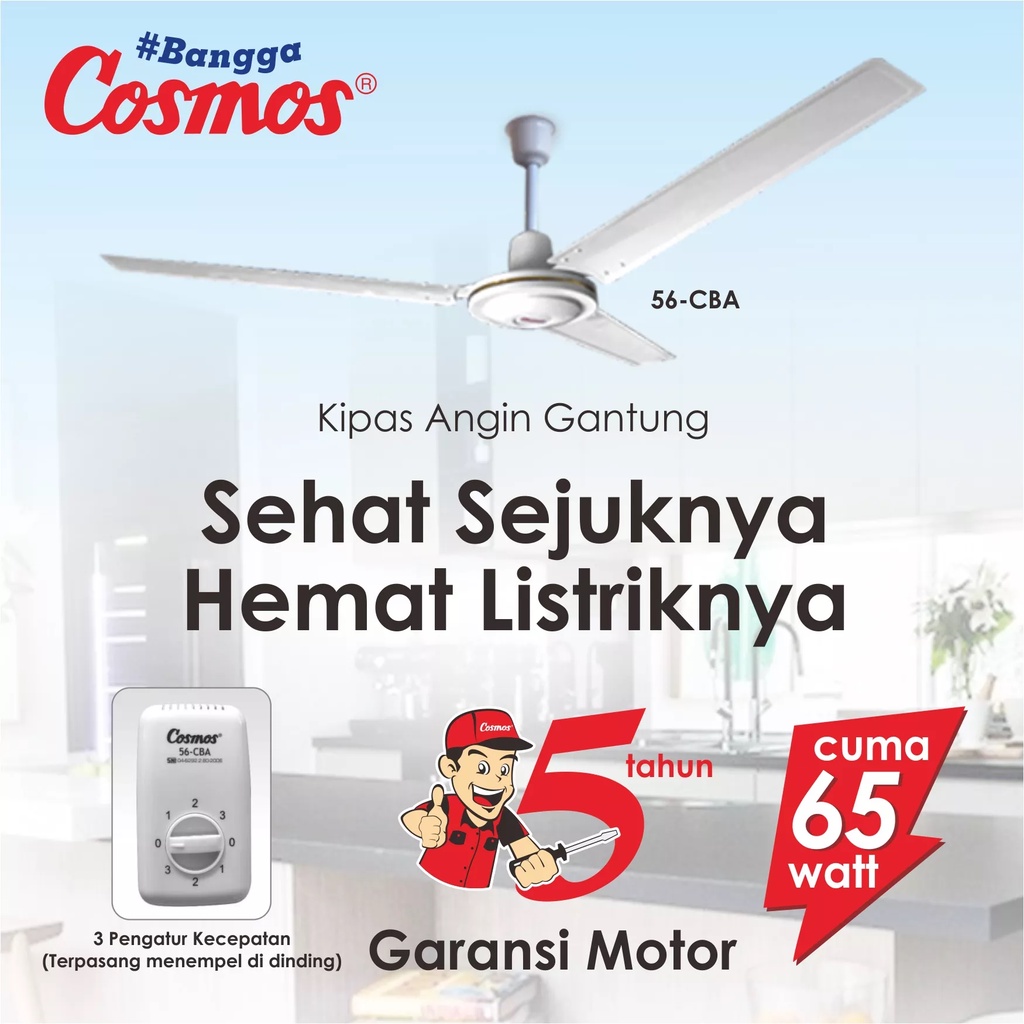 KIPAS ANGIN CEILING FAN - BALING-BALING COSMOS 56 CBA / 56-CBA BERGARANSI