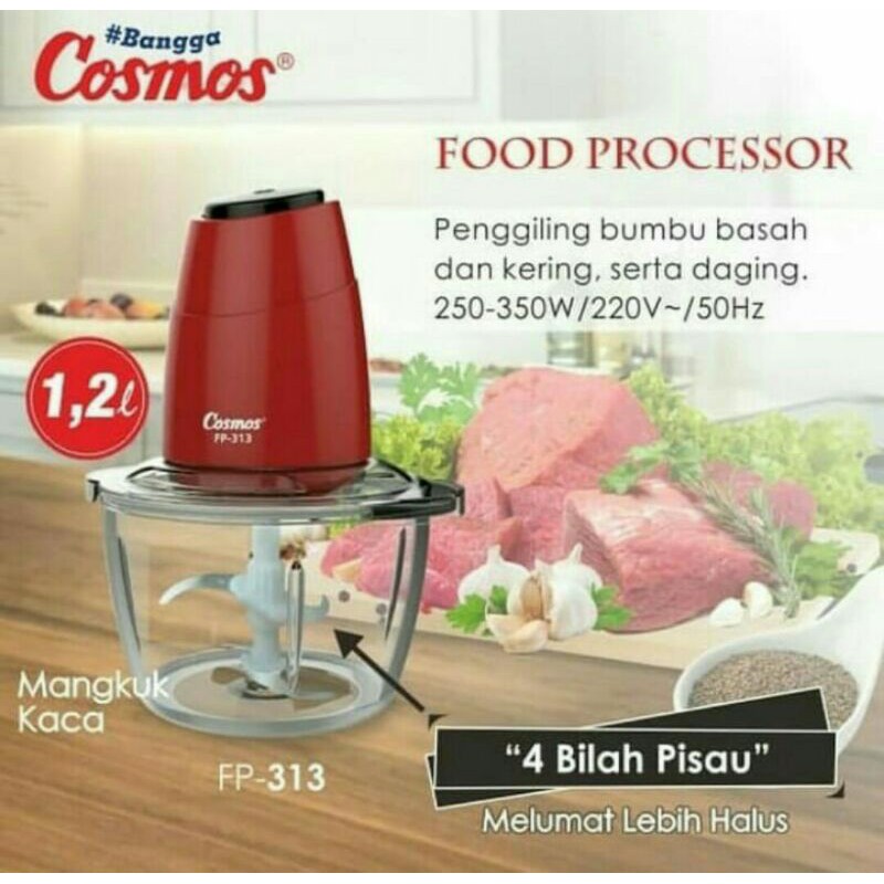 FP-313 COSMOS FOOD PROCESSOR / COSMOS CHOPPER FP313 / BLENDER FP 313 R / PENGGILING BUMBU FP-313 R