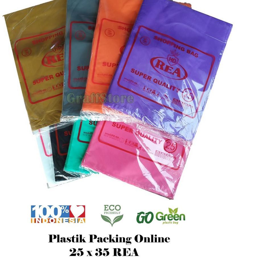 ZX68 Plastik HD tanpa plong 25x35 merk REA isi 100 lembar Silver packing online ~