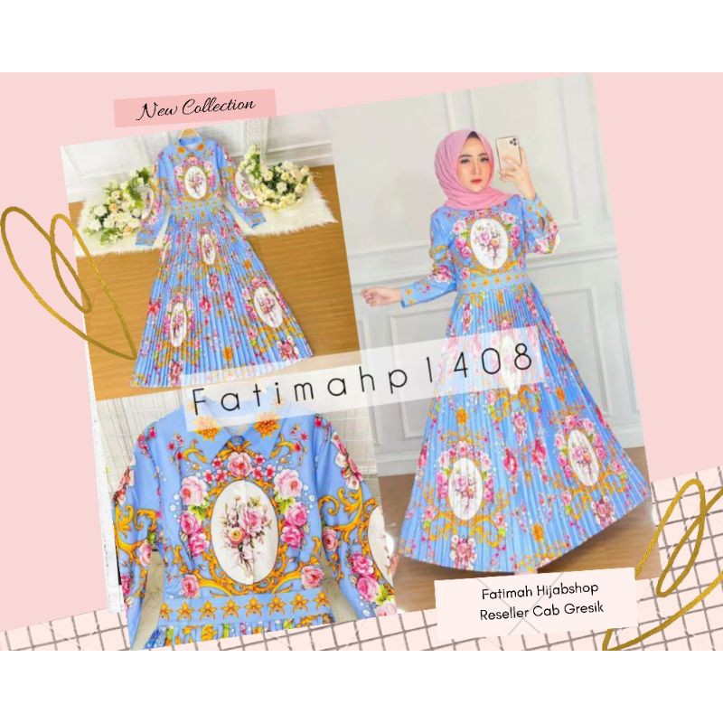 SHEZA DRESS / DRESS IMPORT / GAMIS IMPORT / MAXI DRESS PLISKET KATUN SILK IMPORT BUSUI