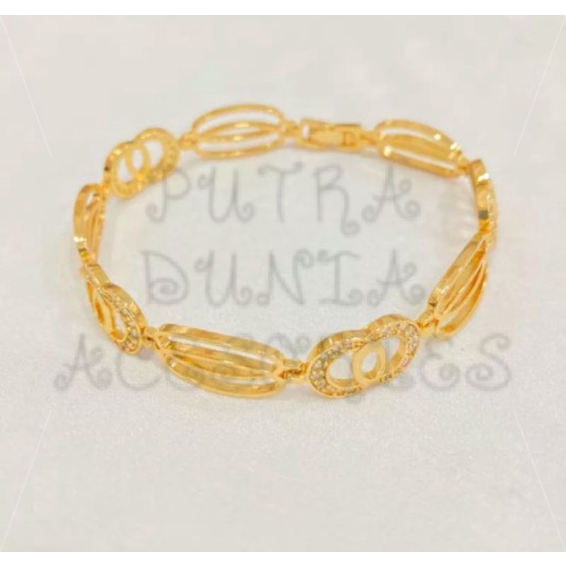 GELANG RANTAI LAPIS TITANIUM LAPIS EMAS