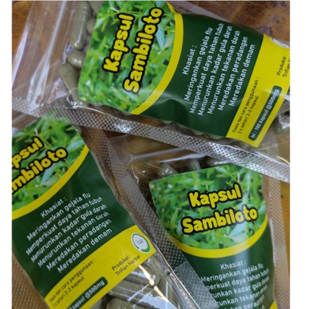 Kapsul herbal sambiloto isi 100 kapsul untuk kesehatan trifian herbal