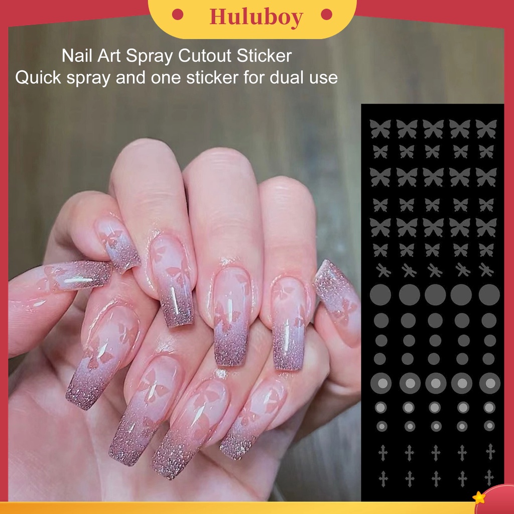 Huluboy Huluboy♡ Stiker Kuku Motif Hati / Bintang Untuk Nail Art