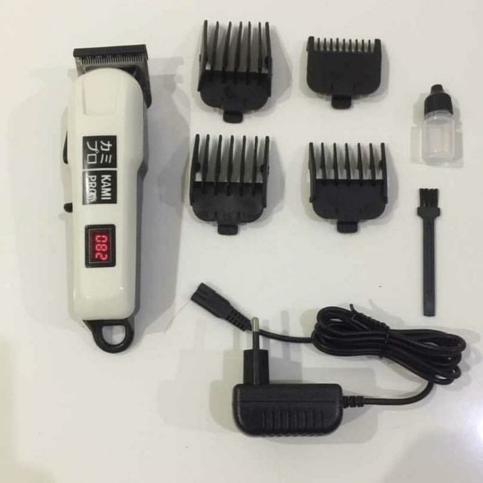 Alat Cukur Rambut Elektrik KAMIPRO KM-909 Pro Hair Clipper Cas KM 909 LED - Alat Potong Rambut Cas dengan pilihan ketebalan