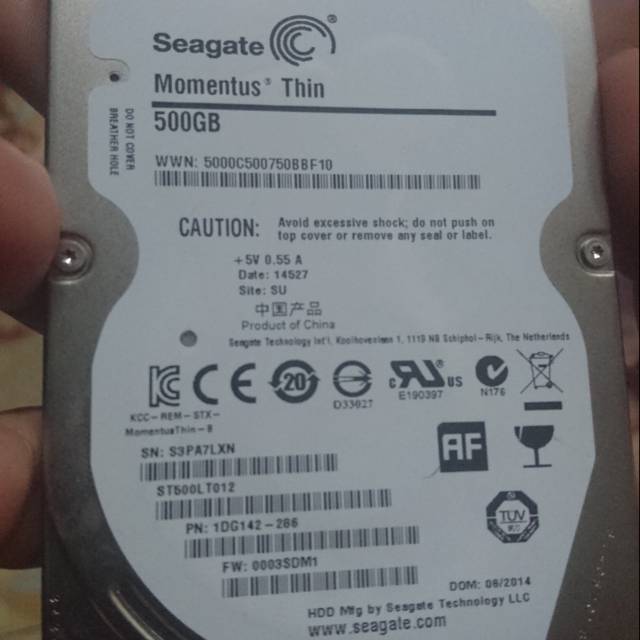 Harddisk Laptop Seagate Slim 500Gb New Original