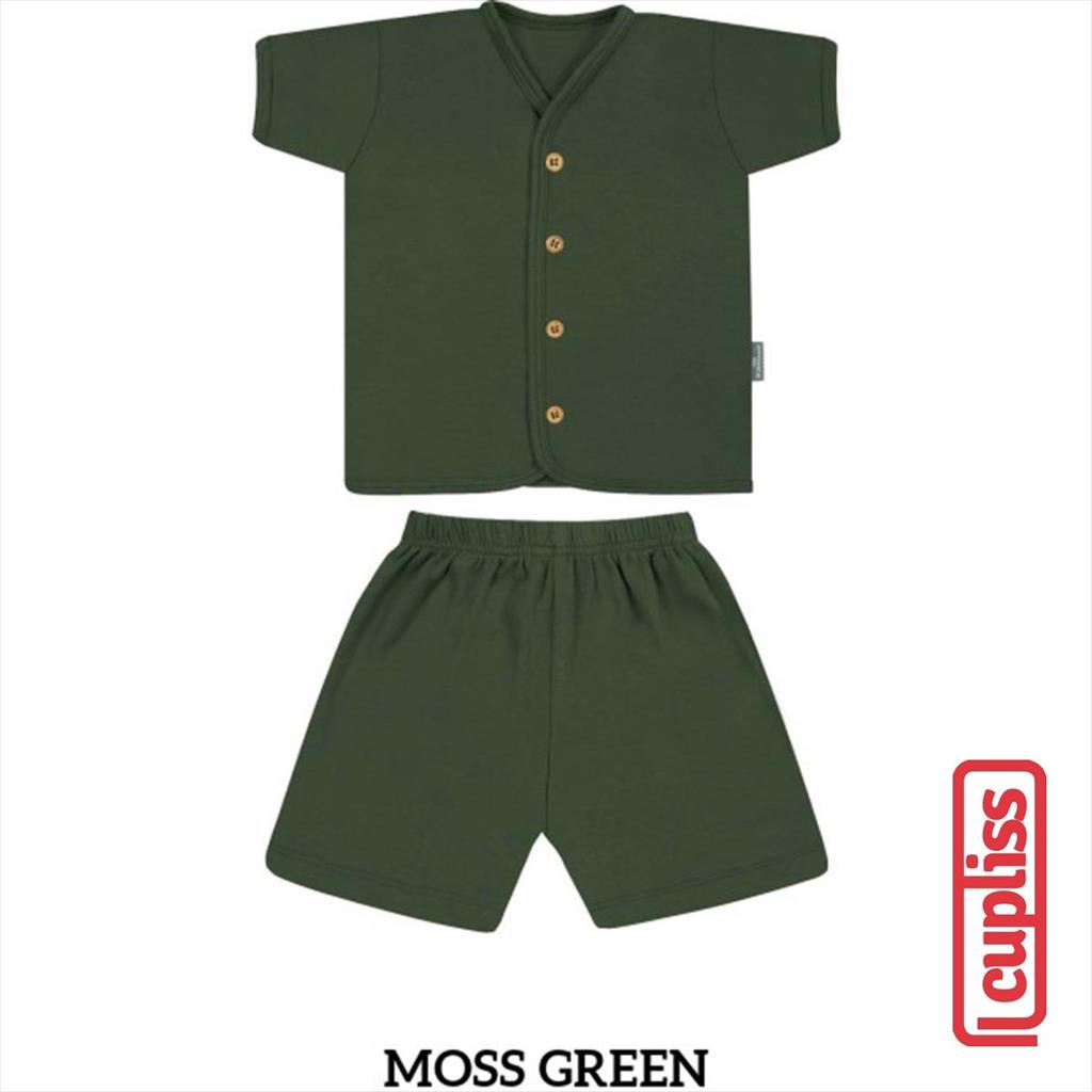 Moss Green Little Palmerhaus Button Tee Short Sleeve Baju Bayi