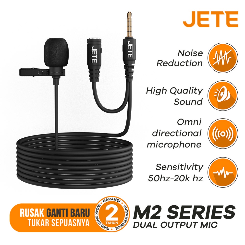 Microphone Audio Clip On JETE M2 Mikrofon Kabel - Garansi Resmi 2 Tahun Rusak Tukar Baru