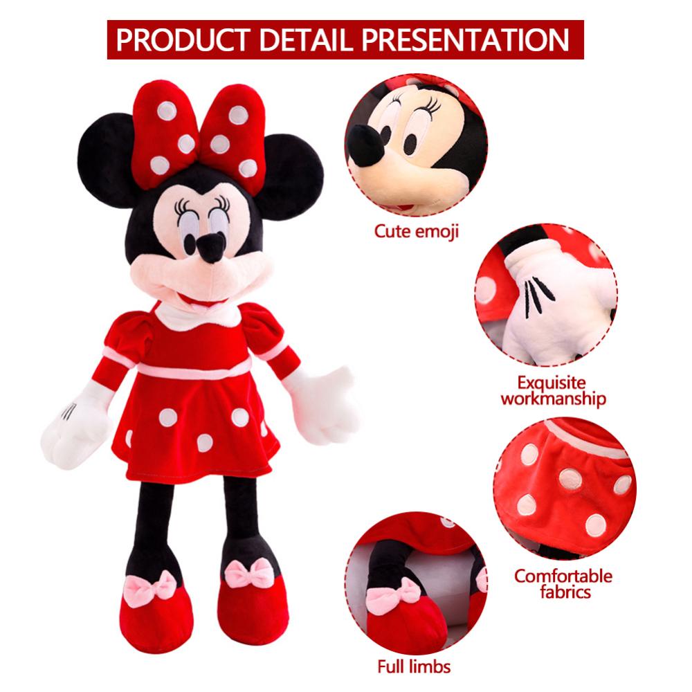 Timekey Mainan Boneka Stuffed Plush Mickey Minnie Mouse 35cm Untuk Hadiah Natalulang Tahun Anak Perempuan C8U6