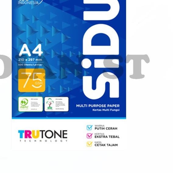 

✽ Kertas HVS A4 75 Gram / GSM Sidu Sinar Dunia Print Fotocopy - rim ☜