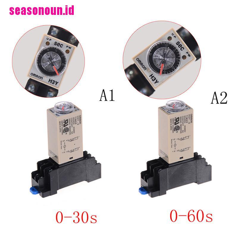 Power On Timer Relay Delay 220V H3Y-2 0-30s / 60s DPDT