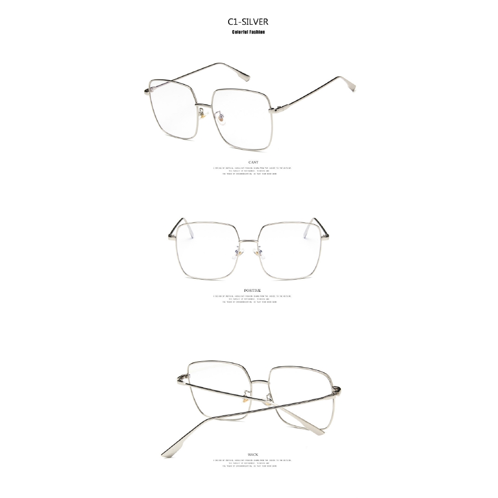 Fashion square retro polygon literary big frame glasses