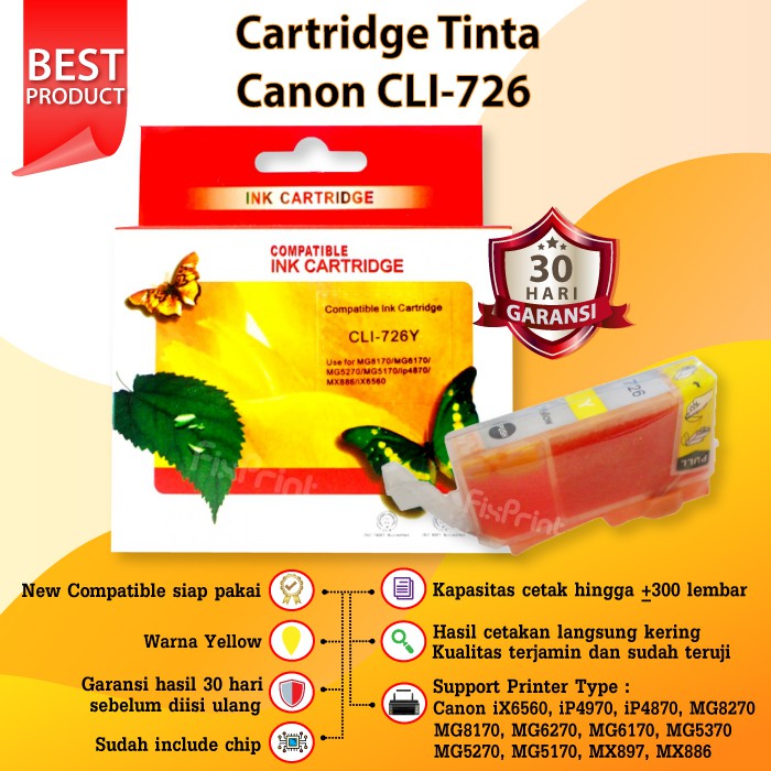 Cartridge Tinta Canon PGI 725 Black CLI 726 Color PGBK CLI-726 Printer iX6560 iP4870 MG5170 MX886