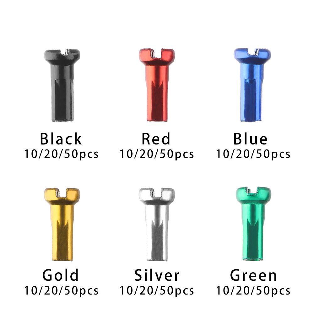 Top 10/20/50pcs Wheel Spoke Nipples Sepeda Gunung 14mm Alloy Anodized Aksesoris Roda Sepeda