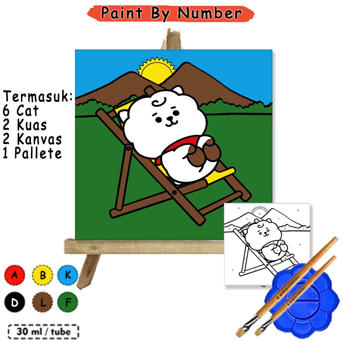 

Kanvas Lukis RJ Chimmy BT21 Paint By Number 20x20 cm