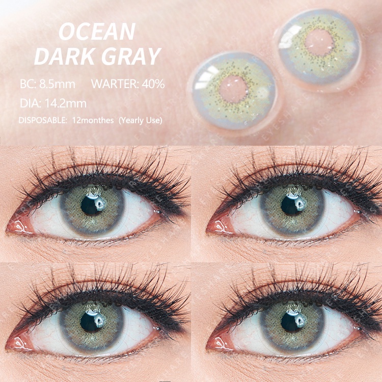 （COD）OCEAN 1 pasang lensa kontak warna diameter 14MMsoftlenssoftlens matasoftlens mata korea