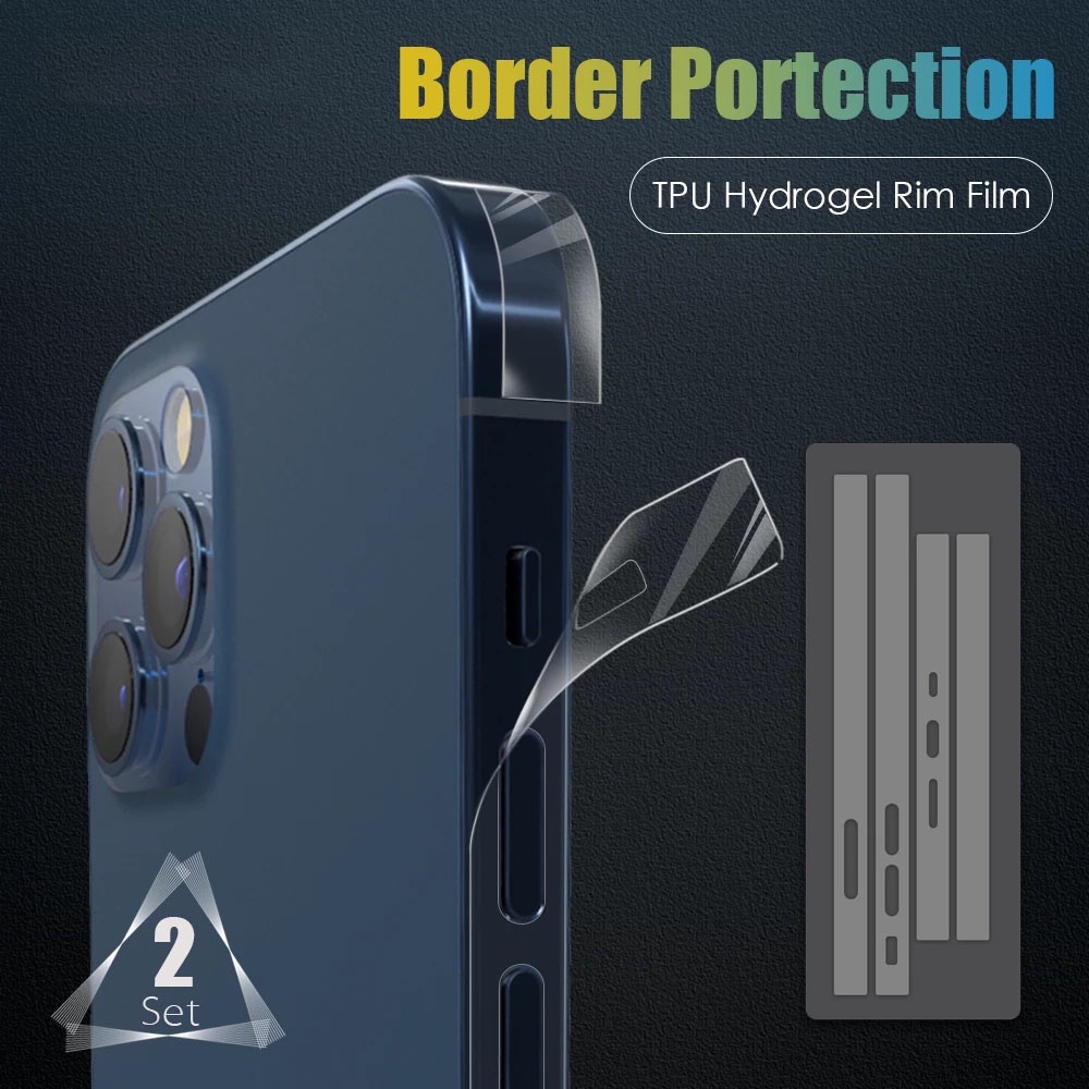 2Pcs Full Cover Transparent Matte Phone Side Film For iPhone 13 Pro Max mini