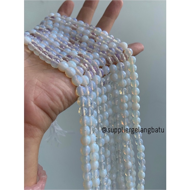 Batu Moonstone opalite AGATE 8mm CUTTING natural bahan gelang kalung