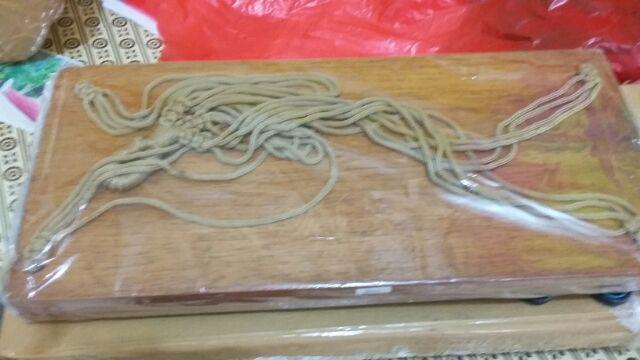 Rak Dinding Gantung Minimalis 2 Susun Natural Tali Coklat