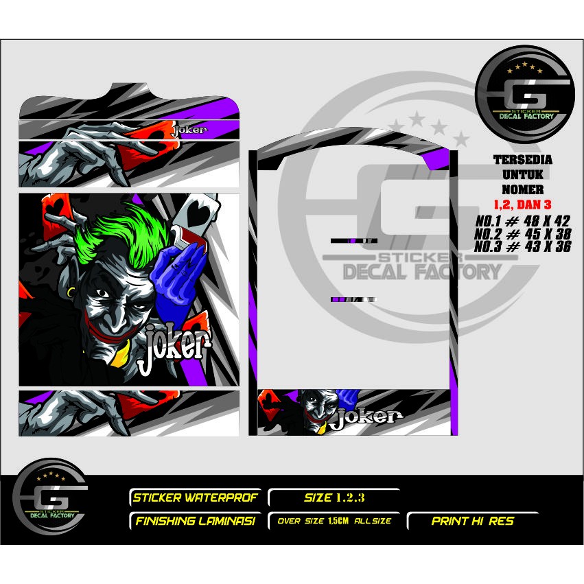 DECAL TEBOK/EBOD SANGKAR KOTAK MOTIF JOKER NO.1,2,3