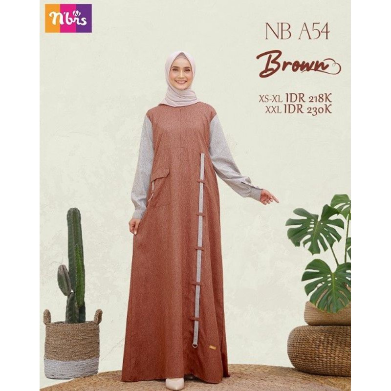 BAJU GAMIS WANITA NIBRAS NB A54 GAMIS NIBRAS DRESS MUSLIM WANITA GAMIS WANITA TERBARU BAJU MUSLIMAH
