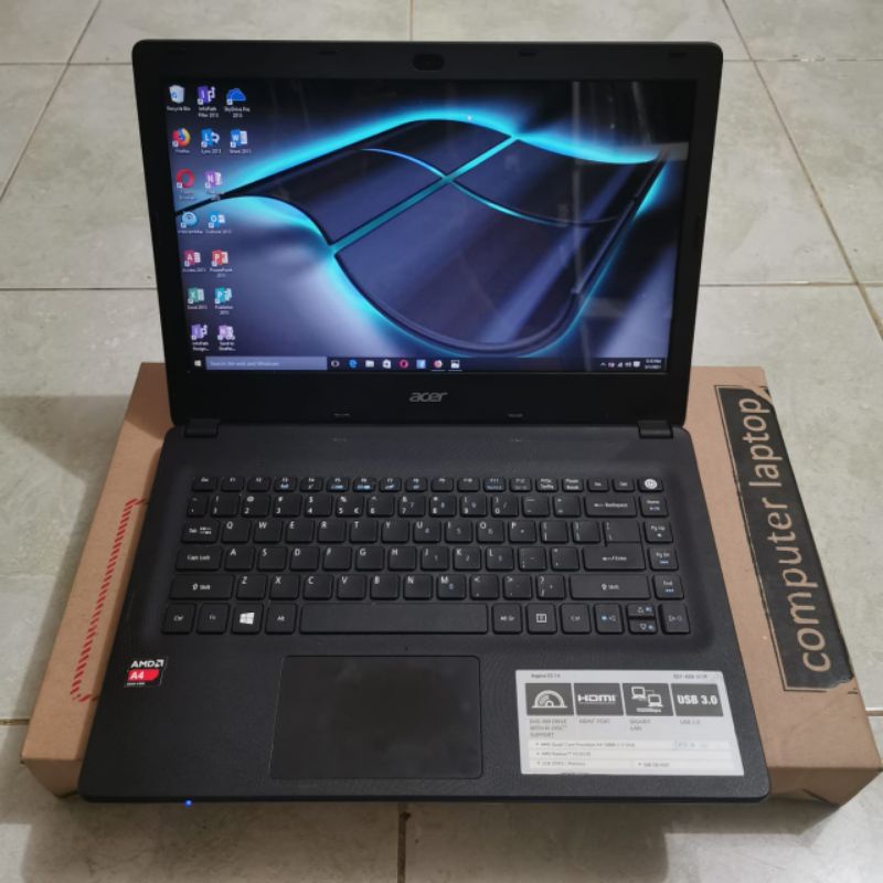 ACER 14 ES1-421, AMD A4-6210, Radeon R3 Graphics, Gaming Editing Ngebut, Seri Baru Ram 4Gb Hdd 00GB