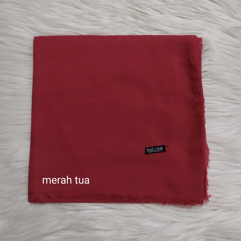 TERMURAH SAUDIA / Segiempat ORIGINAL SAUDI/ JILBAB RAWIS /JILBAB KATUN/jilbab murah-Merah tua