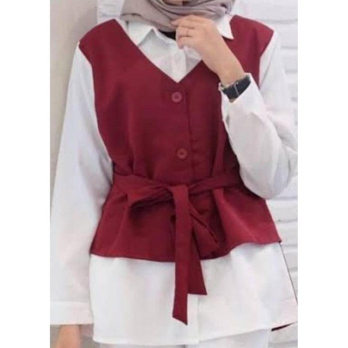 Kemeja Alemia Wanita/ Blouse Wanita Terbaru FIA.Collection-Merah