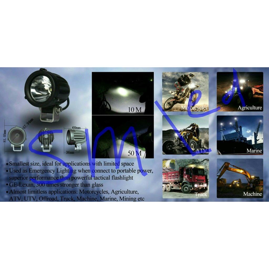 lampu tembak cree worklamp 10w premium class