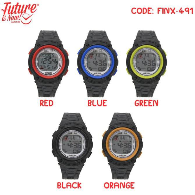 JAM TANGAN PRIA WANITA DIGITAL RUBBER STRAP 5 PILIHAN WARNA - FINX-491