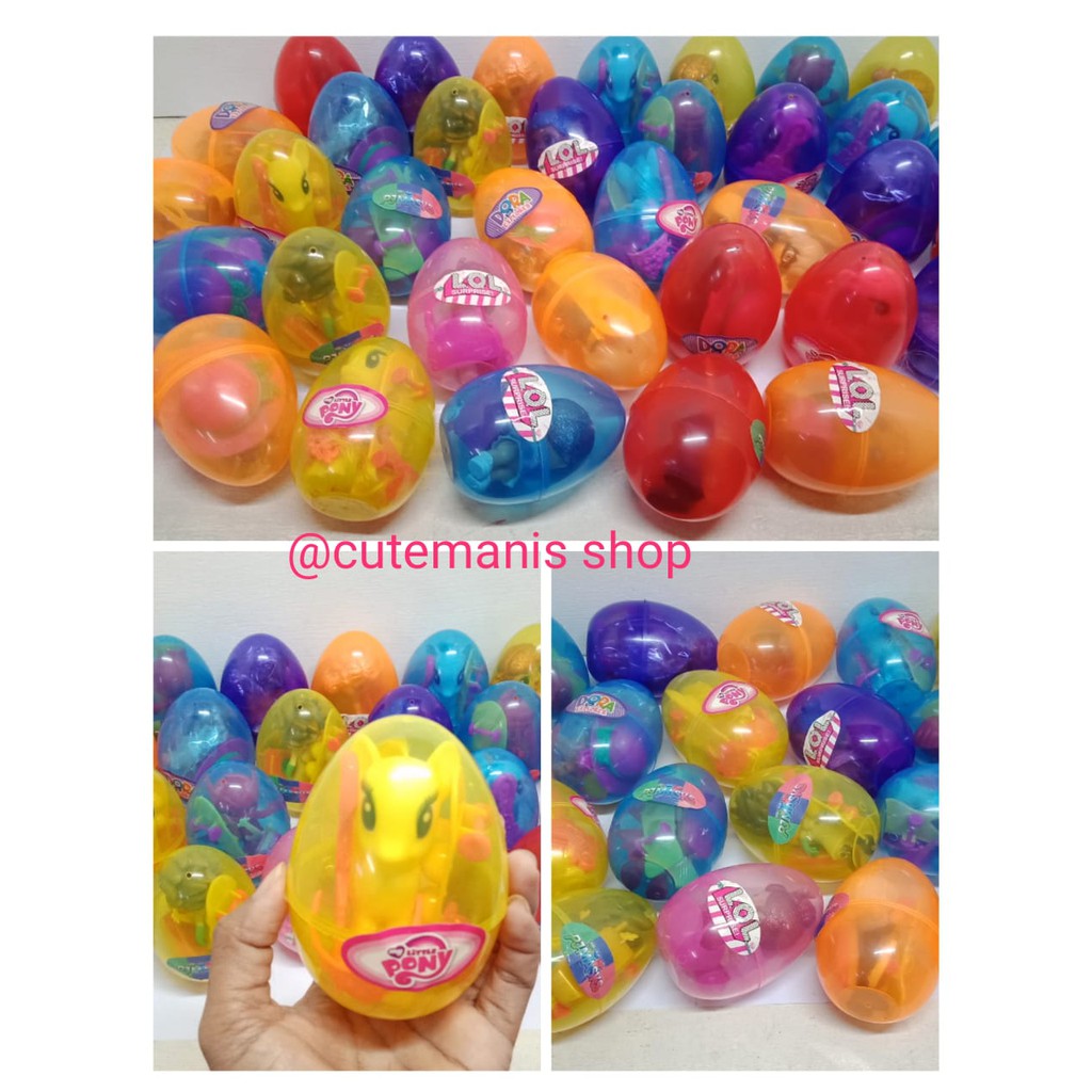 PROMOTERBARU SURPRISE EGG TOY KINDER JOY PONY,LOL,DORA,PJMASKS BESAR JUMBO