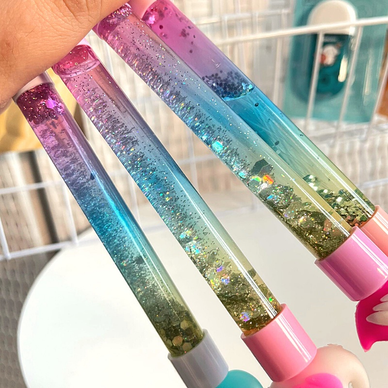 PEN GEL GLITTER KARAKTER FLAMINGO BOLPEN LUCU PENA UNIK PULPEN IMUT READY COD-2