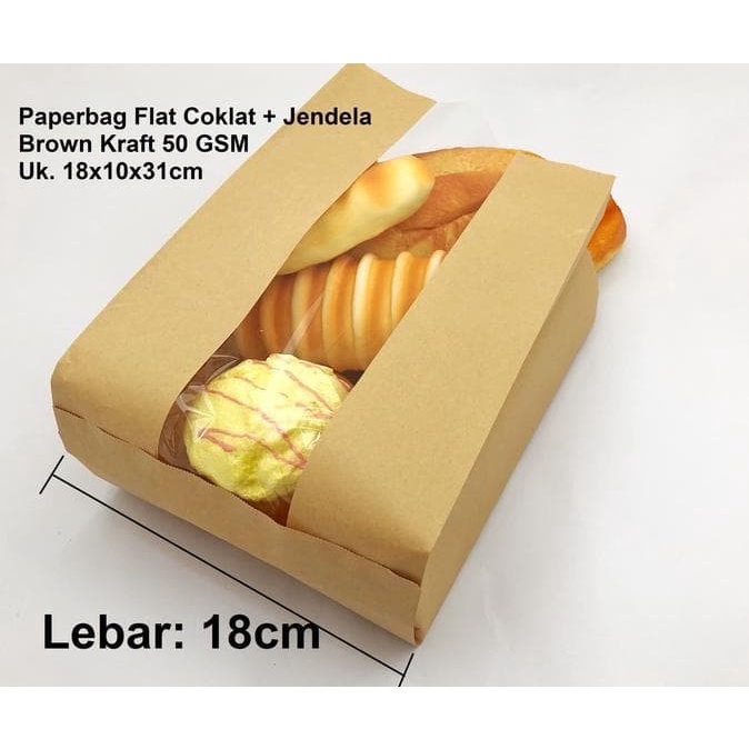 

(TERLARIS) Dijual Paperbag Kantong Kertas Coklat 18X10X30 (Xl) + Jendela. Kantong