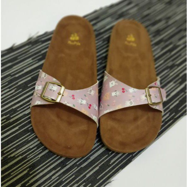 Sandal Slop Wanita model Slip  Terbaru/verron Eiffel Furry motif