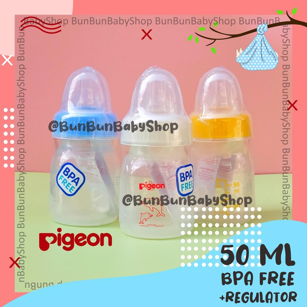 50Ml+Regulator Botol Susu Bayi Pigeon Anak Perlengkapan Baby Baru Lahir Newborn Murah Peralatan Asi