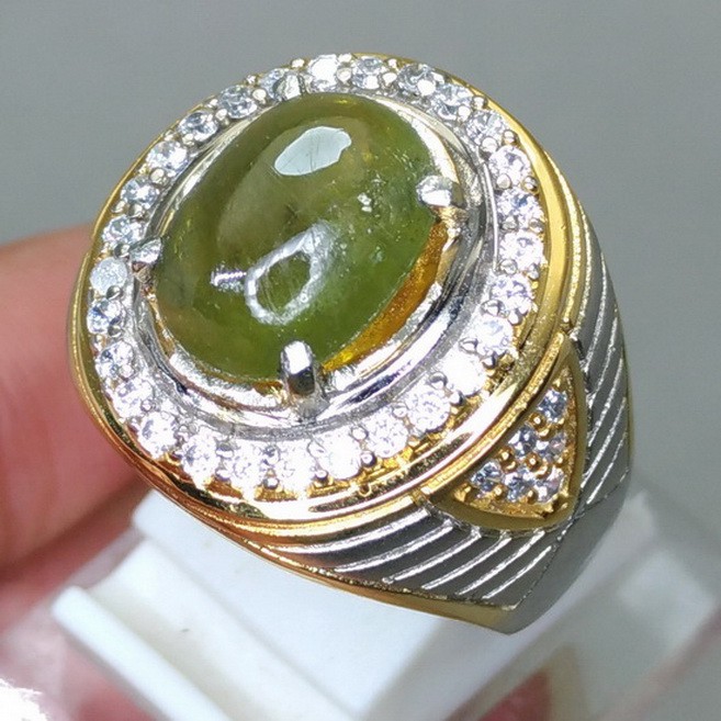 Batu Akik Cincin Asli Green Safir Hijau Natural original