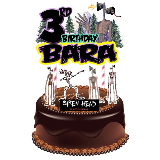 Siren Head Topper Cake Birthday  / Hiasan Kue Ulang Tahun