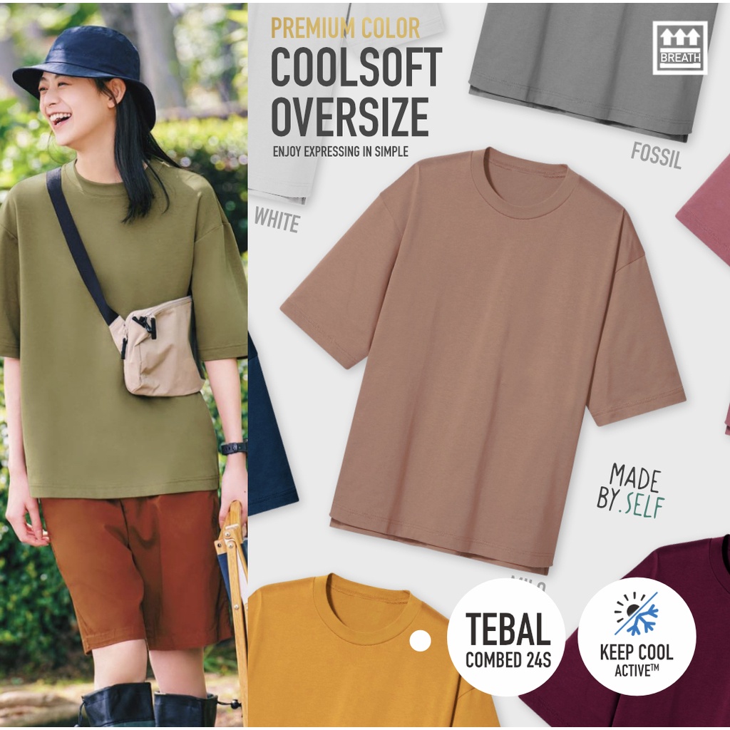 Kaos OVERSIZED COOLSOFT Cotton Combed Tebal 100% Ringspun Katun Combed Oversize Reaktif