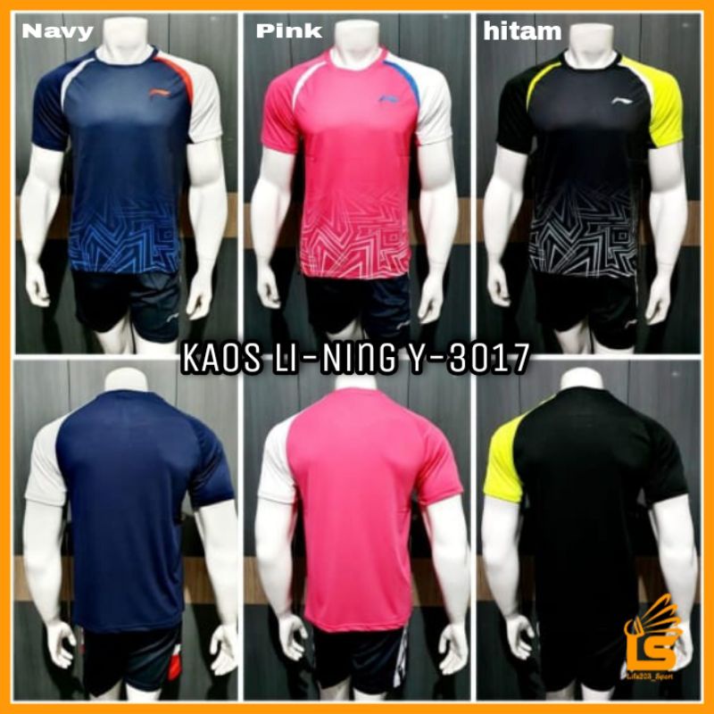 Kaos Badminton Import Lining Grade Ori L-3017 Jersey Badminton Murah