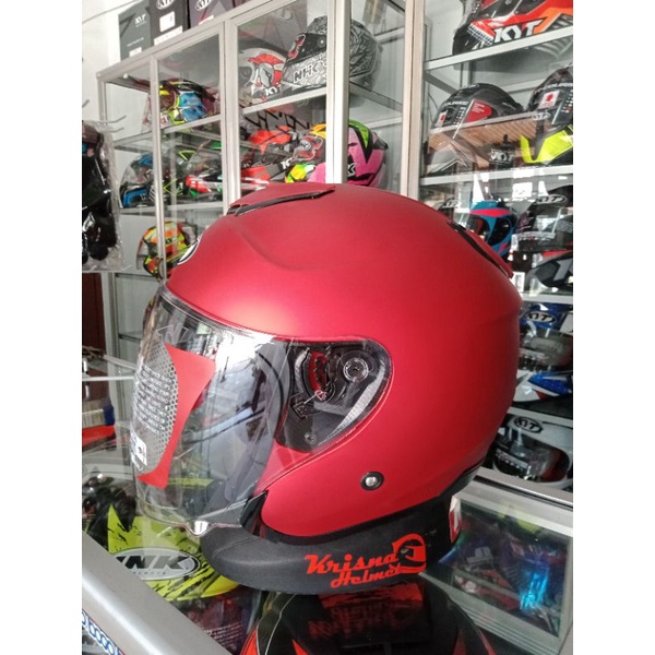 helm half face kyt kyoto red doft solid