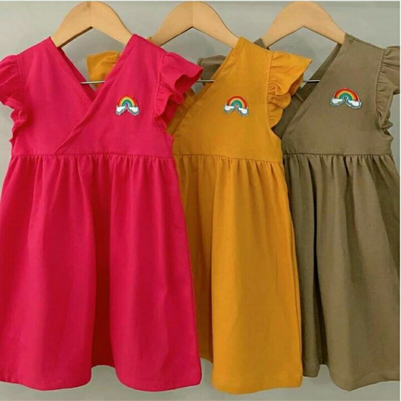 DRESS RAINBOW ANAK / DRESS ANAK RAINBOW SMILE / DRESS ANAK PELANGI