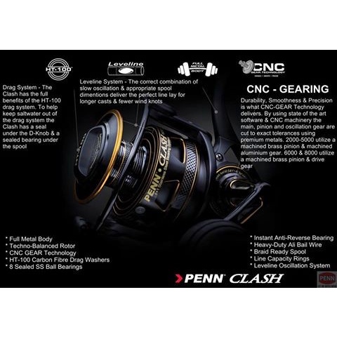 Penn Reel Spinning Clash CLA 6000 - Black Gold