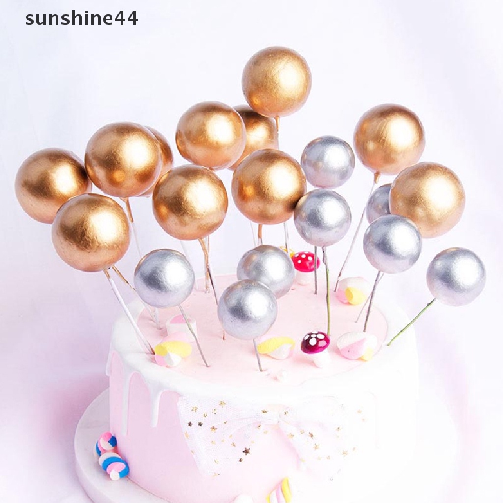 Sunshine 10pcs Topper Kue Bentuk Bola Kreatif Untuk Dekorasi Kue