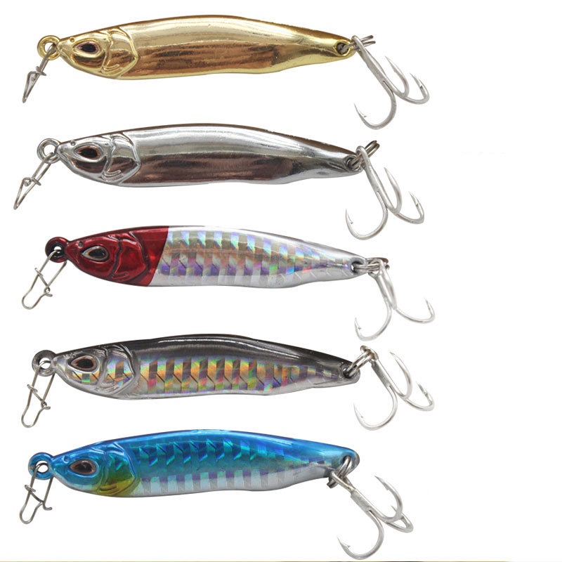 Shengyao 1Pcs New Laser Duo Jig Umpan Pancing 7g/10g/15g/20g Jigging Timbal Logam Jig Lambat Jigging/Trolling Sendok Logam Fishing Lure