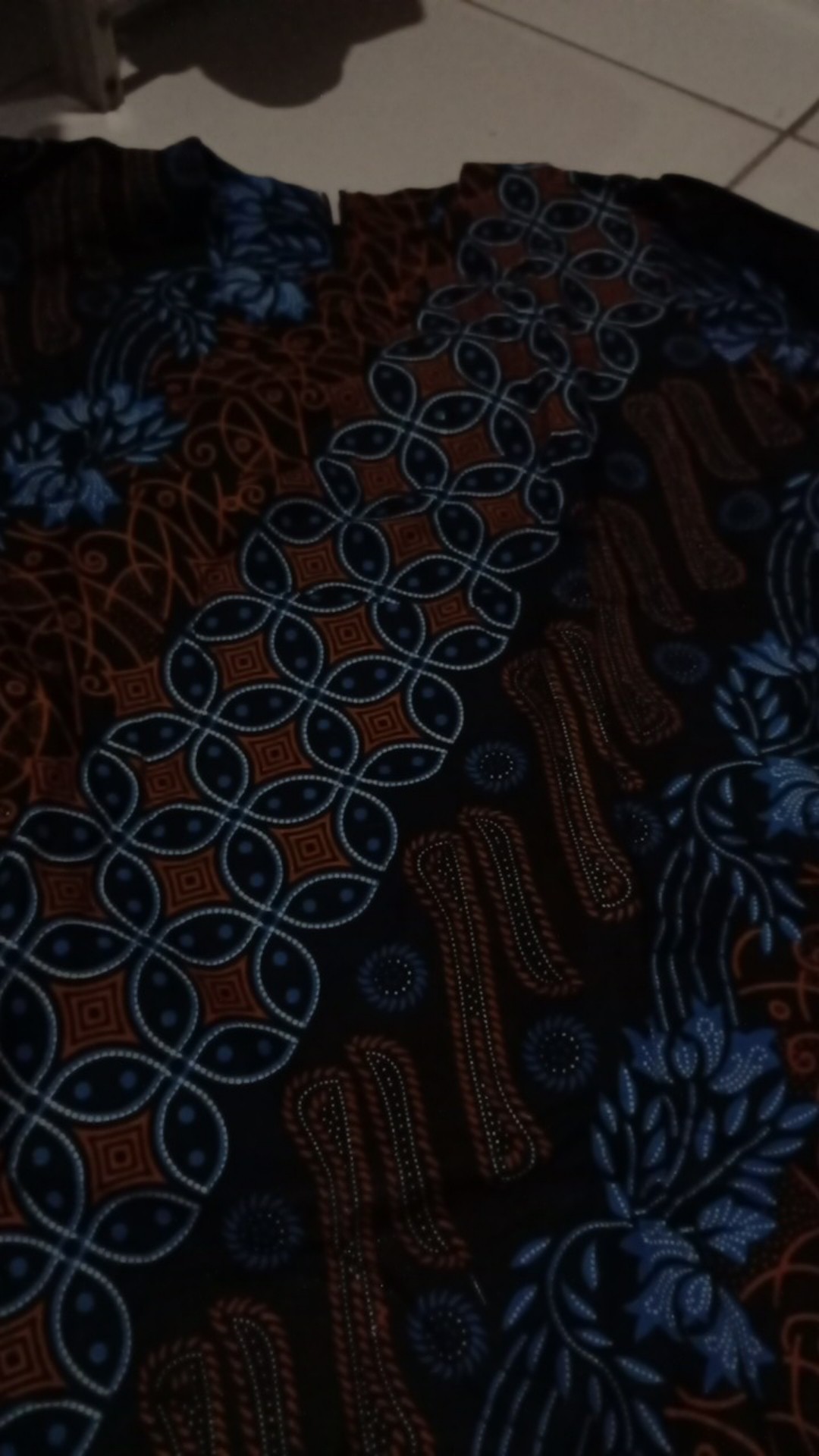 Atasan Batik Couple Seno Biru M L Xl Xxl